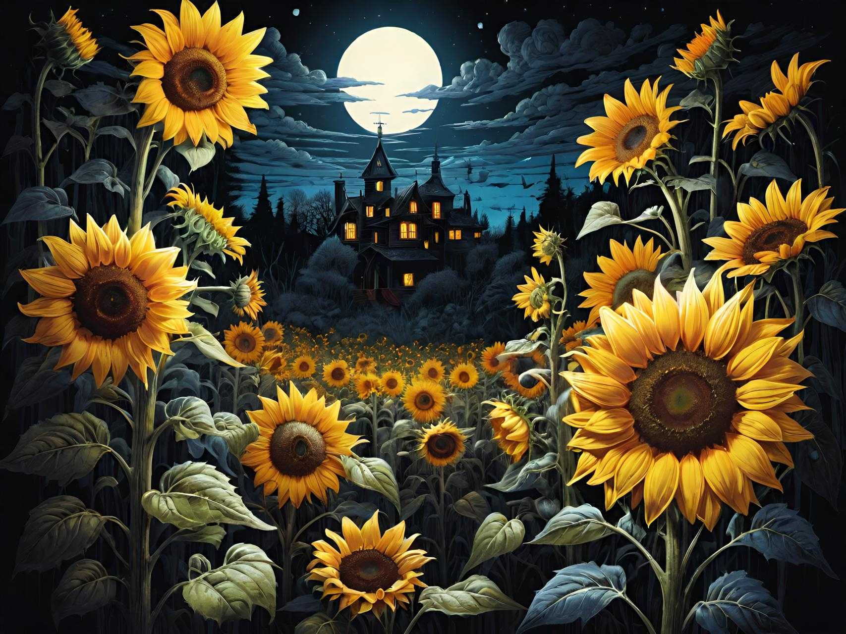 Midnight Sunflowers