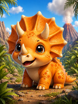 Tina the Triceratops Diamond Painting Kit
