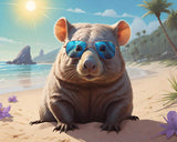 Beachside Wombat Diamond Painting Kit