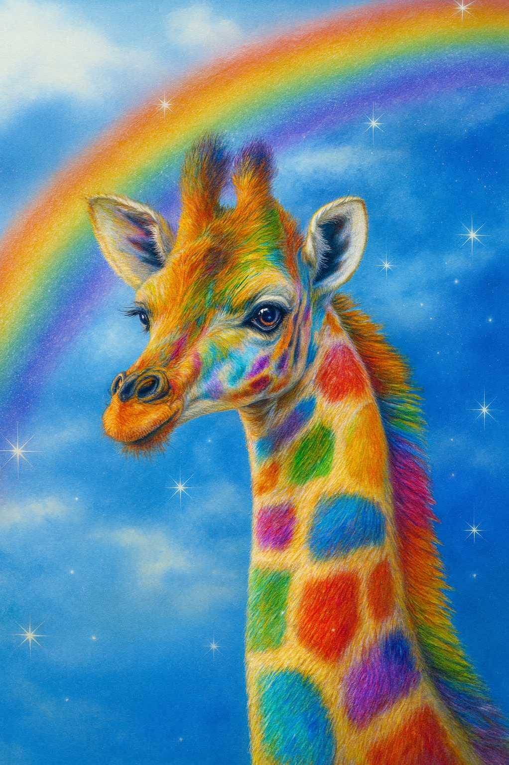 Rainbow Giraffe Diamond Painting Kit