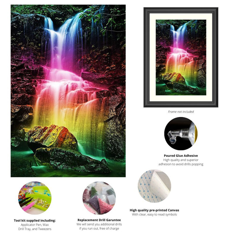 Diamond Painting Kit - Rainbow Waterfall