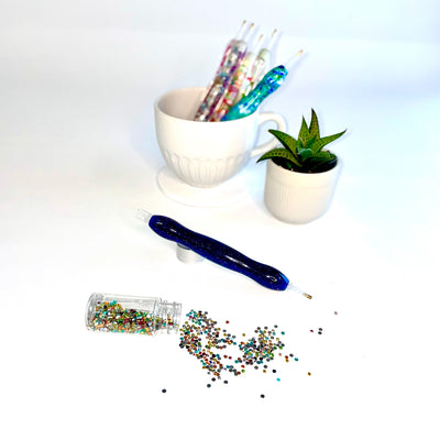 Drill Pen, Resin - Blue Glitter
