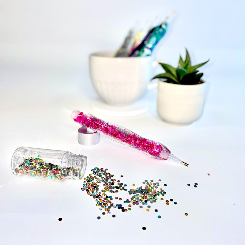 Drill Pen, Resin - Glitter Flower