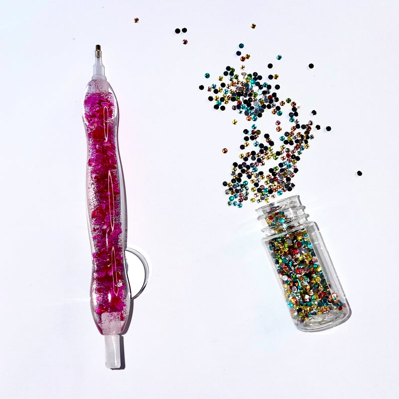 Drill Pen, Resin - Glitter Flower