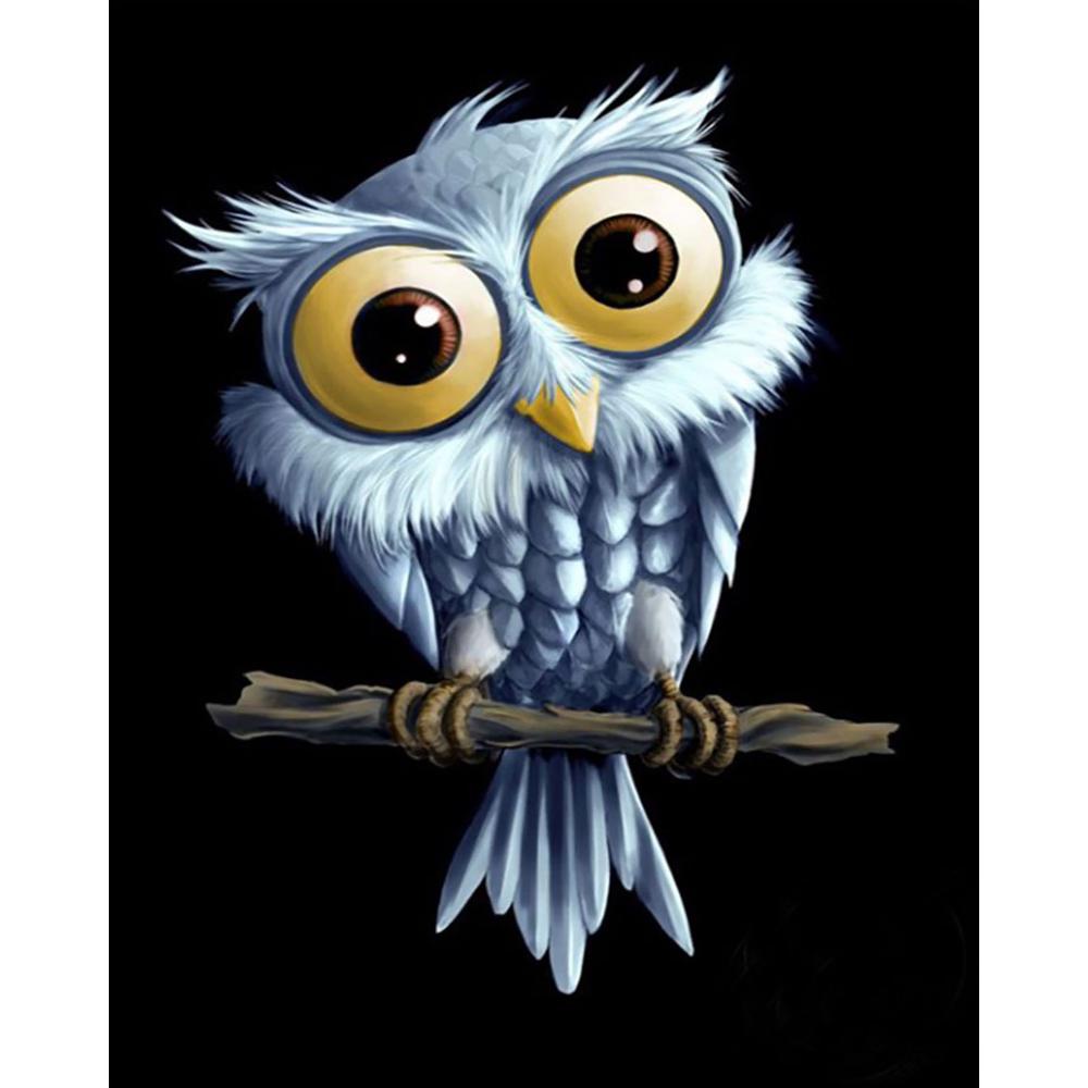 Diamond Painting Kit - Big Eye Owl - Full Coverage, Square or Round Drill - Multiple Sizes - Poured Glue - Diamond Pixels Australia