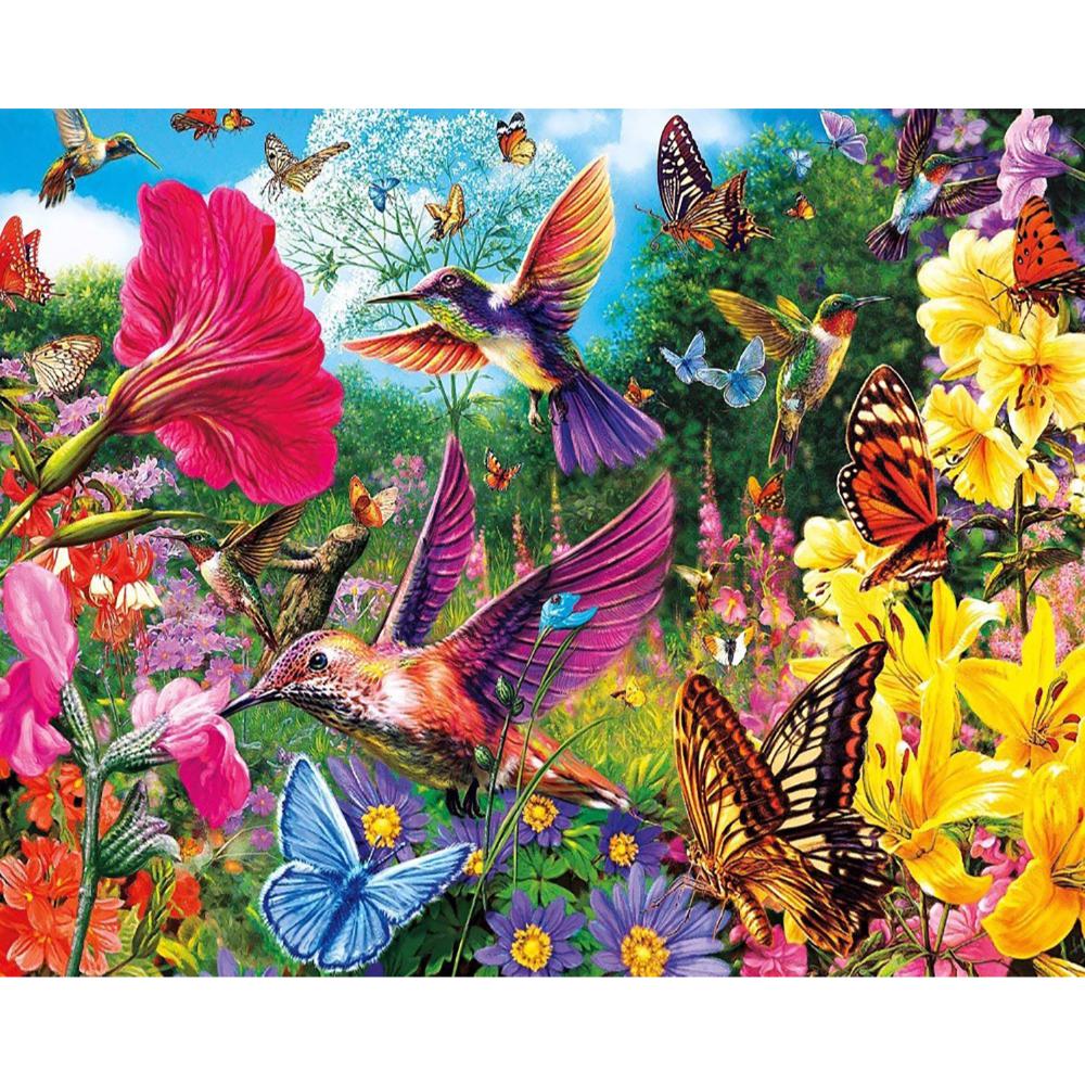 Diamond Painting Kit - Birds & Butterflies - Full Coverage, Square or Round Drill - Multiple Sizes - Poured Glue - Diamond Pixels Australia