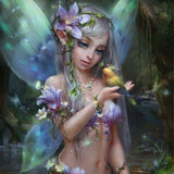 Diamond Painting Kit - Flower Fairy - Full Coverage, Square or Round Drill - Multiple Sizes - Poured Glue - Diamond Pixels Australia