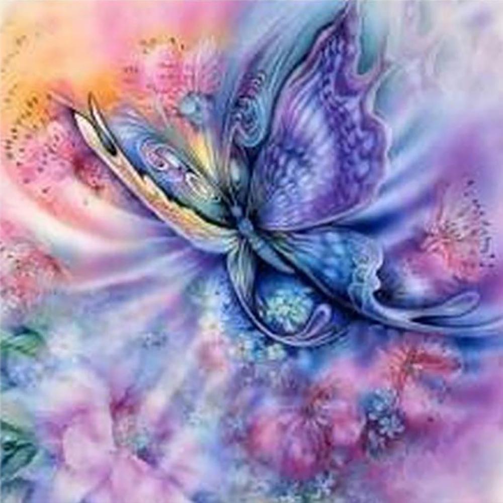 Diamond Painting Kit - Purple Butterfly - Full Coverage, Square or Round Drill - Multiple Sizes - Poured Glue - Diamond Pixels Australia