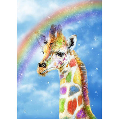 Diamond Painting Kit - Rainbow Girafee - Full Coverage, Square or Round Drill - Multiple Sizes - Poured Glue - Diamond Pixels Australia