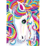 A Diamond Painting Rendering Of Colourful Unicorn With A Vibrant, Rainbow Mane And A Twinkling Eye.. Size - 40cm X 50cm