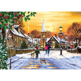 Diamond Painting Kit - Snowy Town - Full Coverage, Square or Round Drill - Multiple Sizes - Poured Glue - Diamond Pixels Australia