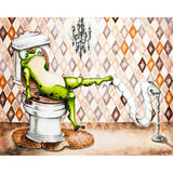 Diamond Painting Kit - Toilet Frog - Full Coverage, Square or Round Drill - Multiple Sizes - Poured Glue - Diamond Pixels Australia