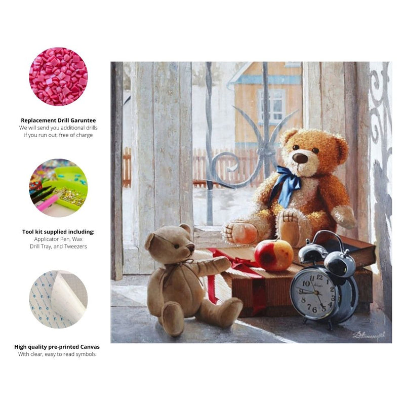 Diamond Painting Kit - Toy Bears - Full Coverage, Square or Round Drill - Multiple Sizes - Poured Glue - Diamond Pixels Australia
